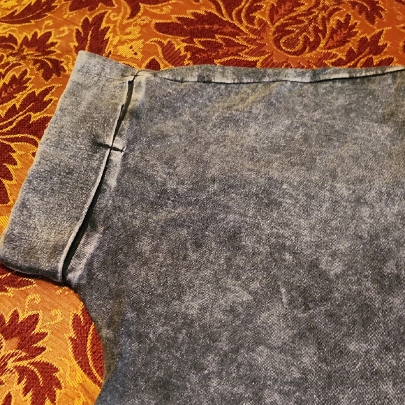 2 Zenana Outfitters V-Neck Tees - Stone-Washed Dark Gray and Blue, Small - Picture 4 of 10